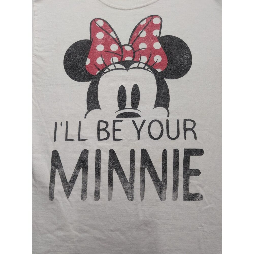 Disney Parks Minnie Mouse I'll Be Your Minnie Graphic T-Shirt Small White